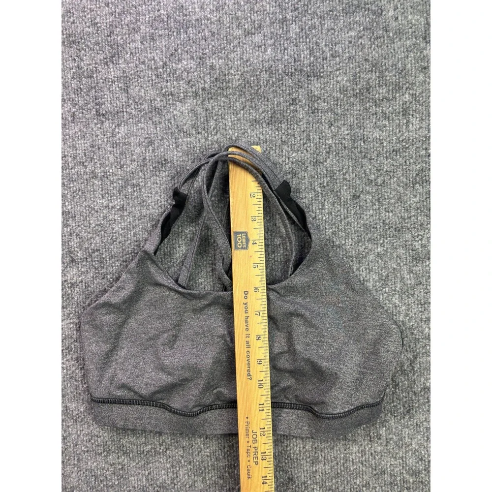 Lululemon Free To Be Serene Sports Bra Womens 8 Grey Strappy Back Yoga Gym